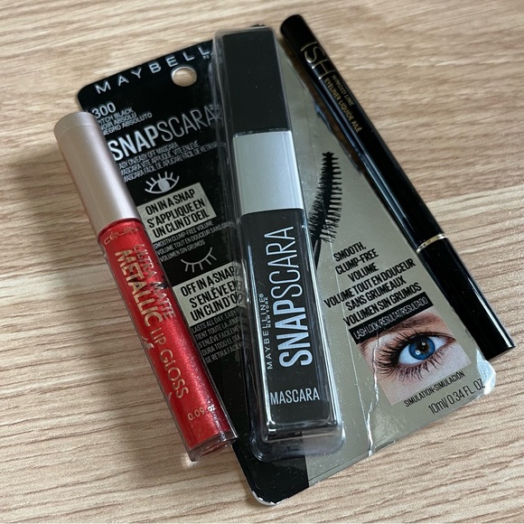 3 Items - Metallic Red Lip Gloss, Maybelline Mascara, and ISH Winged Liner - Picture 11 of 11